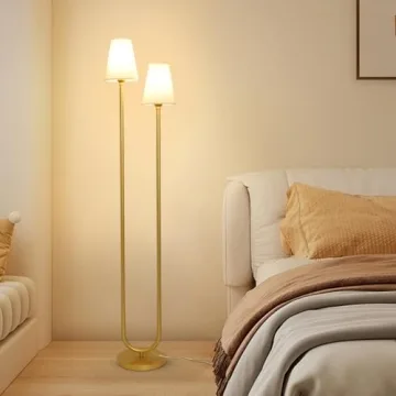 Stylish HMVPL Gold Floor Lamp with Foot Switch for Home