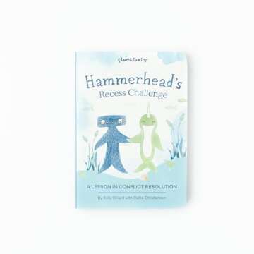 Slumberkins 14" Hammerhead Kin & 2 Board Books Complete Set Bundle | Promotes Conflict Resolution, Social Skills & Responsibility | Social Emotional Development (Hammerhead Kin Plush + 2 Board Books)
