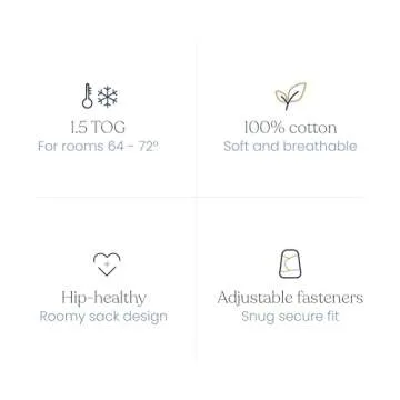 HALO 100% Cotton Sleepsack Swaddle, 3-Way Adjustable Wearable Blanket, TOG 1.5, Floral Vintage Stripe, Newborn, 0-3 Months