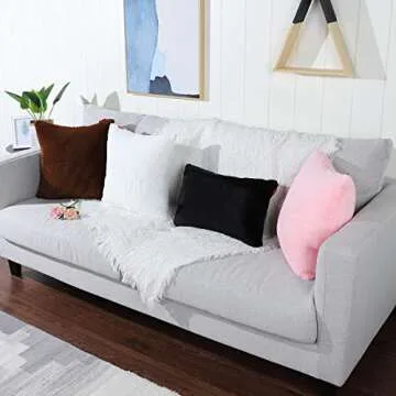 MANDIOO Pack of 2 Pure Snow White Faux Fur Fuzzy Cozy Soft Decorative Throw Pillow Covers Set Cushion Cases Pillowcases for Sofa Bedroom Car 20x20 Inches