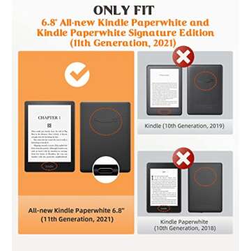 MoKo Case for 7"/6.8" Kindle Paperwhite(12th/11th Gen-2024/2021) and Kindle Colorsoft Signature Edit...