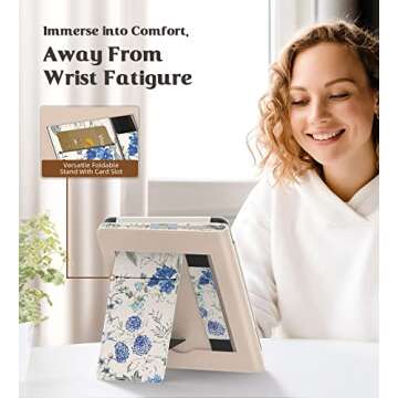 MoKo Case for Kindle Paperwhite (2024/2021) in Blue Flowers