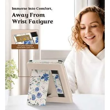 MoKo Case for Kindle Paperwhite (2024/2021) in Blue Flowers