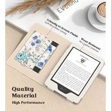 MoKo Case for Kindle Paperwhite (2024/2021) in Blue Flowers