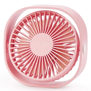 warrita USB Table Fan Portable Mini Personal Desk Fan with 360 Rotation and Adjustable 3 Speed for O...