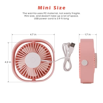 Warrita Portable Mini Desk Fan for Travel & Office