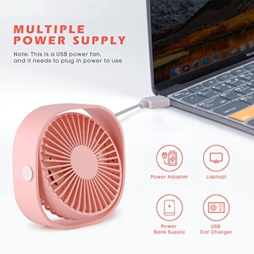 Warrita Portable Mini Desk Fan for Travel & Office