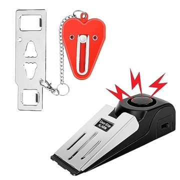 Portable Door Lock & Door Stop Alarm,Dual Protection Security Door Set Door Blocker Latch Lock Home ...