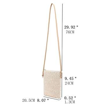 Bycobecy Straw Beach Bag for Women, Small Purse Cute Crossbody Bag, Summer Clutch Shoulder Bag Vacation Straw Handbag (Beige)
