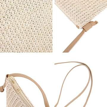 Bycobecy Straw Beach Bag for Women, Small Purse Cute Crossbody Bag, Summer Clutch Shoulder Bag Vacation Straw Handbag (Beige)