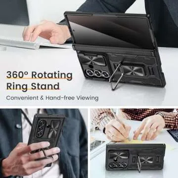 VEGO Z Fold 7 Case with Privacy Screen & Kickstand