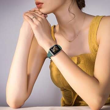 Stylish 4-Pack Leopard Engraved Apple Watch Bands for Women