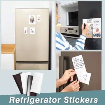 Amylove Blank White Surface Magnet Sheets Magnetic Roll Printable Flexible Vinyl Blank Magnetic Sign Sheet Safe for Vehicles DIY Craft Project(24 Inch X 10 Feet, 40 Mil)