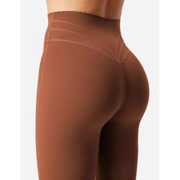 YEOREO Flare Leggings for Women Lynnie Bell Bottom Yoga Pants High Waisted Tummy Control Bootcut Workout Leggings Caramel Brown L