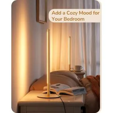 EDISHINE LED Table Lamp, Dimmable Bedside Lamp with 3 Colour Temperature, Touch Controller, Minimalist Lamp for Bedroom, Living Room, Corner Lighting, Gift, Reading, Metal Finish, Gold, 6W