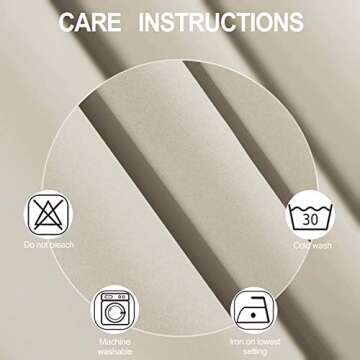 LEMOMO Light Beige Thermal Blackout Curtains/52 x 84 Inch/Set of 2 Panels Room Darkening Curtains