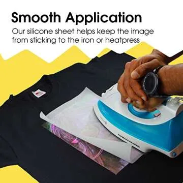 PPD Silicone Paper for Heat Transfer, 8.5 x 11 inch Protective Sheet Cover for use with Iron or Heat Press Machine for T Shirts, Non Stick & Reusable (10 Pack)