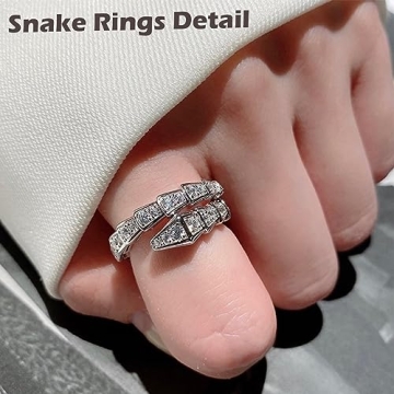 TJOJOYFUL Adjustable Snake Rings Set for Women