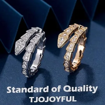 TJOJOYFUL Adjustable Snake Rings Set for Women