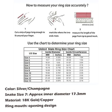 TJOJOYFUL Adjustable Snake Rings Set for Women