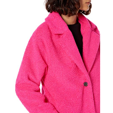 Amazon Essentials Women's Teddy Bear Fleece Oversized-Fit Lapel Jacket (Previously Daily Ritual), Fuchsia, Large