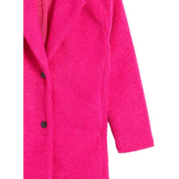Amazon Essentials Women's Teddy Bear Fleece Oversized-Fit Lapel Jacket (Previously Daily Ritual), Fuchsia, Large