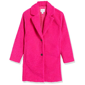 Amazon Essentials Women's Teddy Bear Fleece Oversized-Fit Lapel Jacket (Previously Daily Ritual), Fuchsia, Large