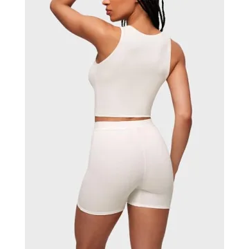 INLYRIC Women's Cotton High Waisted Boxer Briefs Comfort Wear
