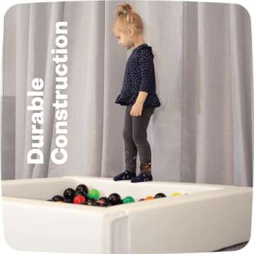 IGLU Soft Play Ball Pool Heaven for Toddlers 1-3 Foam Pit for Baby and Toddler Ball Pit Activities Indoor and Outdoor Large Softzone Kids' Ball pits in White Color