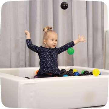 IGLU Soft Play Ball Pool Heaven for Toddlers 1-3 Foam Pit for Baby and Toddler Ball Pit Activities Indoor and Outdoor Large Softzone Kids' Ball pits in White Color