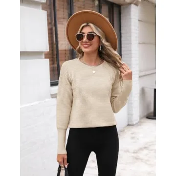 Zeagoo Women's Fall Sweater Soft Stylish Ribbed Knit Top