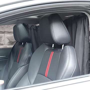 OTOEZ Car Divider Curtain for Privacy Car Curtains Blackout Shades for Camping Sleep Car Sun Shade Windshield Window Covers Car Cabana Road Trip Essential (Divider Curtain + Side Windows Curtain)