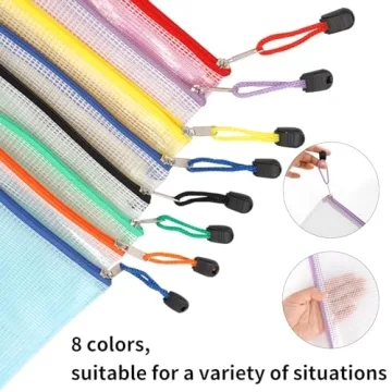 EOOUT 16pcs Mesh Zipper Pouch Set for Organizing