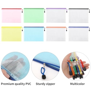 EOOUT 16pcs Mesh Zipper Pouch Set for Organizing