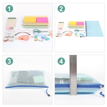 EOOUT 16pcs Mesh Zipper Pouch Set for Organizing