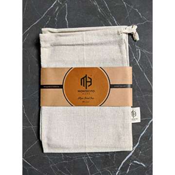 Set of 2 Extra Large Farmhouse Natural Linen 12"x15" Artisan Boule Bread Bags, Reusable Drawstring Bag for Homemade Bread Storage, Perfect for Bakers, House Warming, Now in Natural or Black Color!