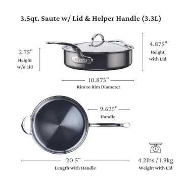 Hestan NanoBond 3.5-Quart Sauté Pan - Induction Safe, Non-Toxic Cookware
