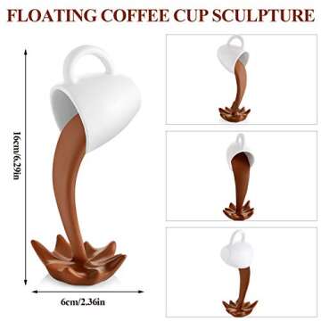 Jetec Floating Coffee Cup Mug Sculpture Decoration Mini Spilling Pouring Plastic Splash Coffee Mugs ...