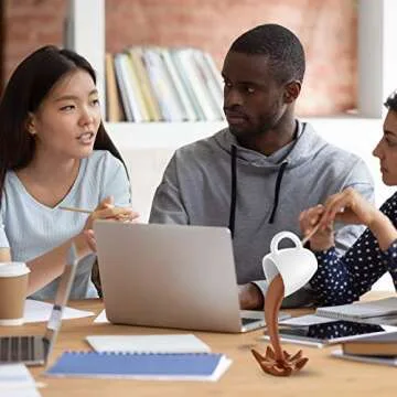 Jetec Floating Coffee Cup Mug Sculpture Decoration Mini Spilling Pouring Plastic Splash Coffee Mugs Gifts Decoration for Family Friend(Brown)