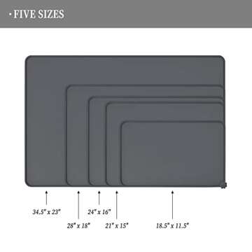 Reopet Waterproof Pet Feeding Mat with High Raised Edges, Heavier and Thicker Placemats for Cat Dog ...