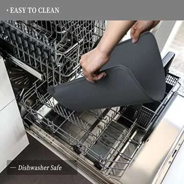 Reopet Waterproof Pet Feeding Mat with High Raised Edges, Heavier and Thicker Placemats for Cat Dog Water Bowl with BPA Free, Dogs Cats Food Mats for Messy Drinkers to Prevent Spill and Protect Floors