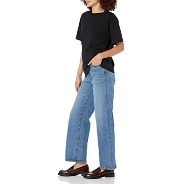 The Drop Women's Lydia Loose Fit Drop Shoulder T-Shirt Black