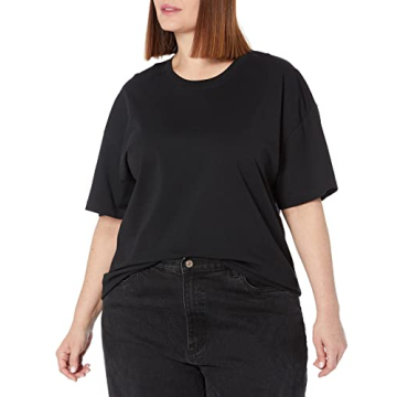 The Drop Women's Lydia Loose Fit Drop Shoulder T-Shirt Black