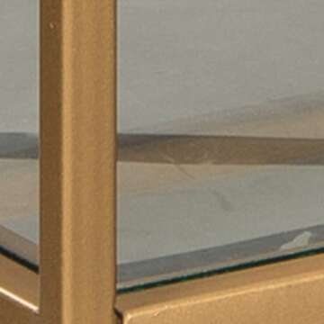 Glam Metal Bar Cart with Glass Shelves and Wheels