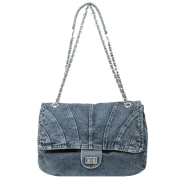 Stylish and Durable Denim Purse for Women with Adjustable Strap
