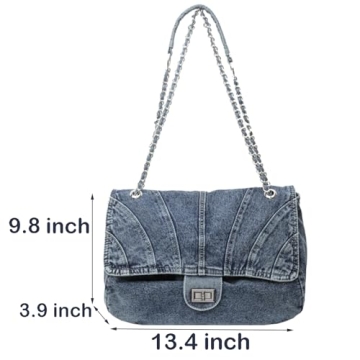 Durable Denim Purse with Adjustable Strap for Women