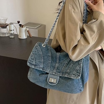 Durable Denim Purse with Adjustable Strap for Women