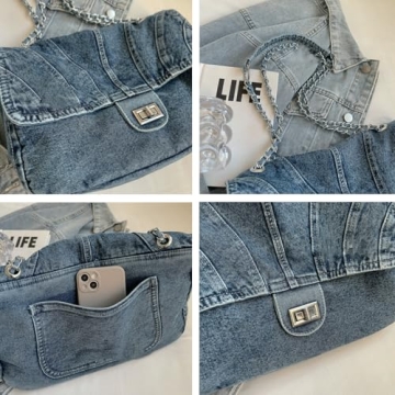 Durable Denim Purse with Adjustable Strap for Women