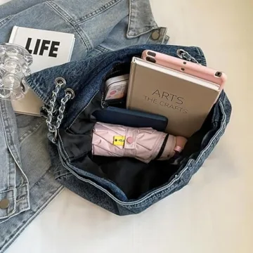 Durable Denim Purse with Adjustable Strap for Women