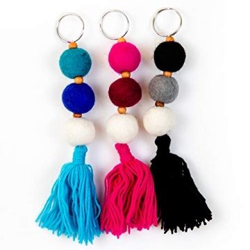 V Jane Design Boho Car Diffuser - Wool Ball Essential Oil Diffuser Pack of 3 for Stylish Car Aromath...